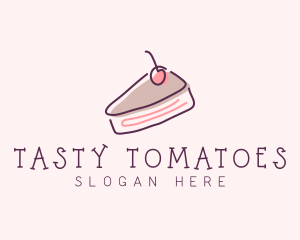 Cherry Cake Dessert logo design