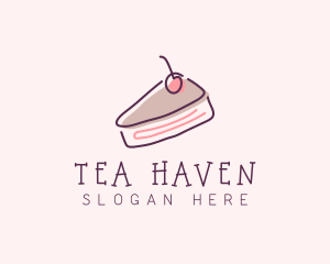 Cherry Cake Dessert logo design