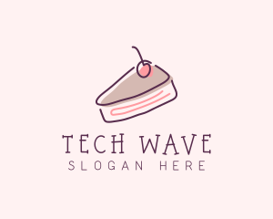 Cherry Cake Dessert logo design