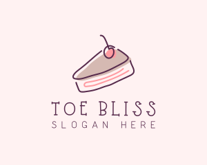 Cherry Cake Dessert logo design