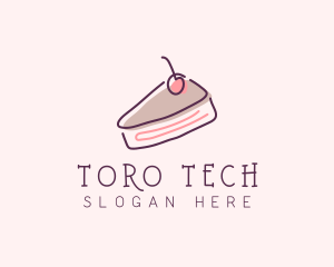 Cherry Cake Dessert logo design