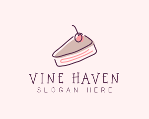 Cherry Cake Dessert logo design