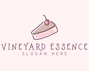 Cherry Cake Dessert logo design