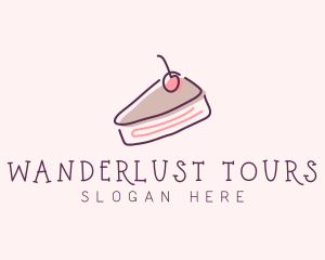 Cherry Cake Dessert logo design