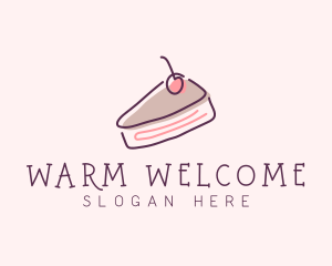 Cherry Cake Dessert logo design