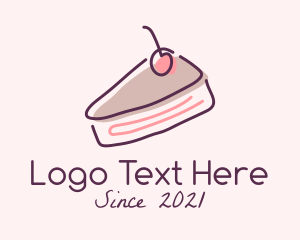 Cake - Cheesecake Cake Slice logo design