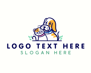 Leaves - Dog Cat Veterinarian logo design