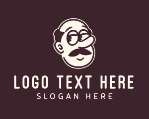 Moustache - Moustache Grandfather Character logo design