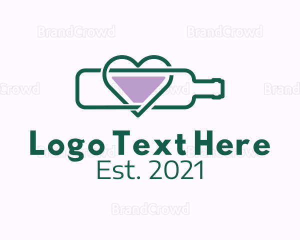 Wine Heart Bottle Logo