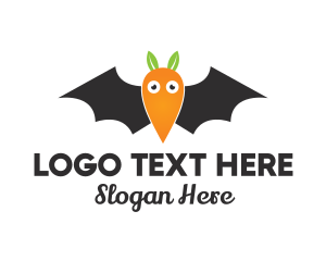 Halloween - Carrot Bat Cartoon logo design