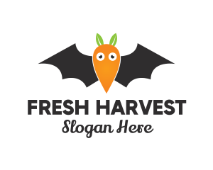 Veggie - Carrot Bat Cartoon logo design