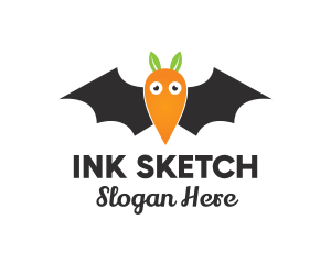 Carrot Bat Cartoon logo design