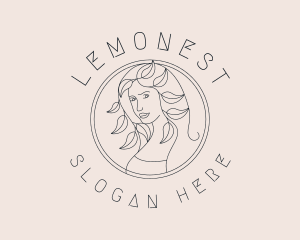 Aesthetic Leaf Woman  Logo