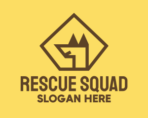 Rescue - Brown Dog Minimal logo design
