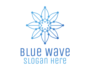 Blue Gradient Outline Flower logo design