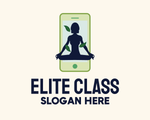 Online Smartphone Yoga Instructor logo design