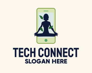 Smartphone - Online Smartphone Yoga Instructor logo design