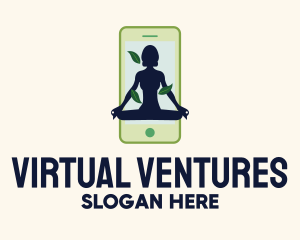 Online Smartphone Yoga Instructor logo design