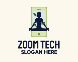 Zoom - Online Smartphone Yoga Instructor logo design