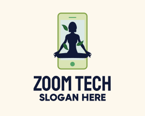 Online Smartphone Yoga Instructor logo design