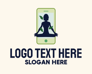 Virtual - Online Smartphone Yoga Instructor logo design