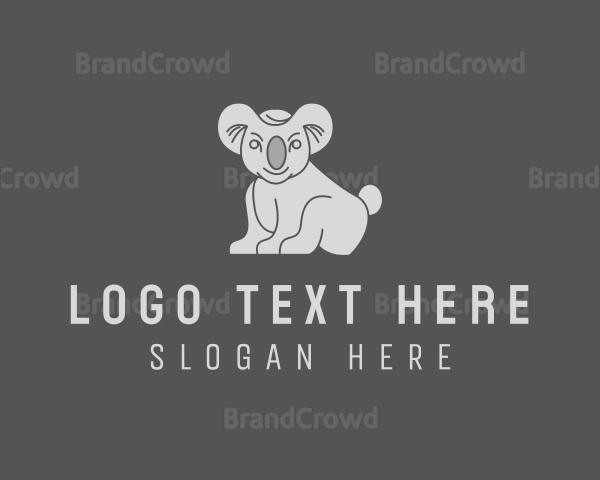 Sitting Koala Cartoon Logo