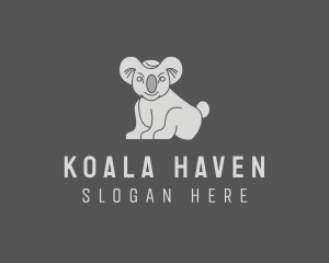 Koala - Sitting Koala Cartoon logo design