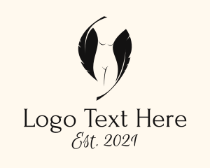 Adult - Sexy Feather Female Body logo design