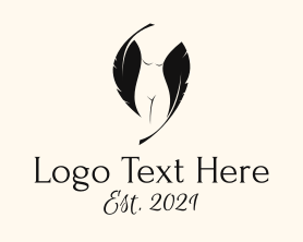 Female - Sexy Feather Female Body logo design