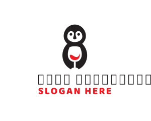 Ocean - Cute Penguin Wine logo design