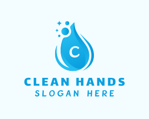 Sanitizers - Droplet Cleaning Lettermark logo design