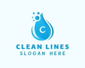 Droplet Cleaning Lettermark logo design