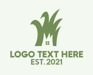 Negative Space - Green House Lawn Care logo design