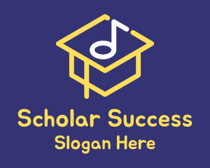 Scholarship - Graduation Musical Note Hat logo design