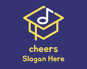 Producer - Graduation Musical Note Hat logo design