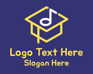 Student - Graduation Musical Note Hat logo design