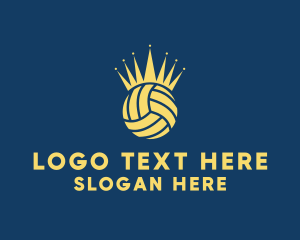 Volleybal Team - Yellow Volleyball Crown logo design