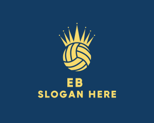 Ball - Yellow Volleyball Crown logo design