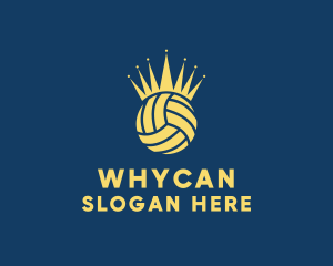 Volleybal Team - Yellow Volleyball Crown logo design