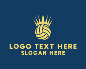 Sports Equipment - Yellow Volleyball Crown logo design