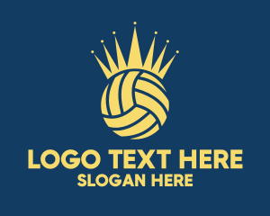 Volleyball Championship - Yellow Volleyball Crown logo design