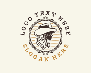 Cowboy Hat - Cowgirl Farm Ranch logo design