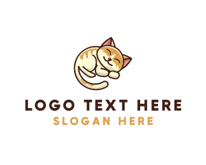 Sleeping - Pet Cat Vet logo design