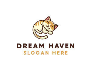 Sleeping - Pet Cat Vet logo design