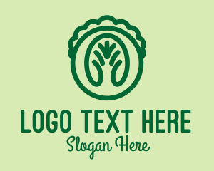 Organic Produce - Green Lettuce Veggie logo design