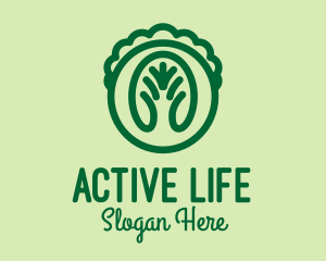 Organic Farm - Green Lettuce Veggie logo design