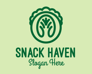 Green Lettuce Veggie  logo design