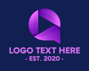Video Player - Purple Media Player logo design