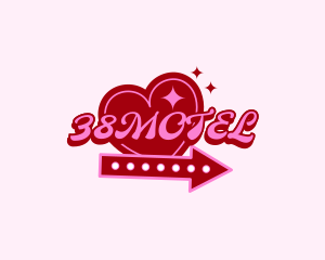 Retro Heart Motel logo design