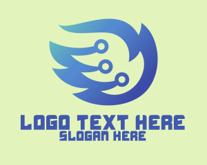 Engineer - Blue Electric Wings logo design